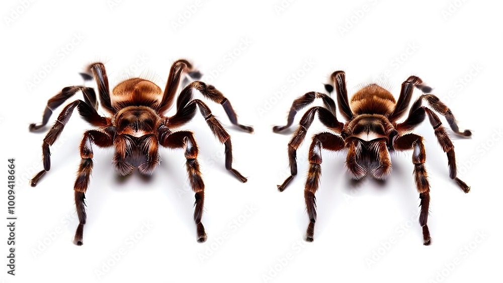 Fototapeta premium Tarantula spider collection isolated on a white background