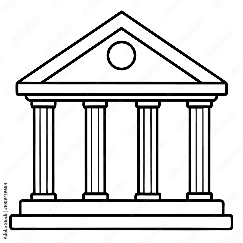 bank building outline coloring book page line art drawing bank building outline coloring book page line art drawing