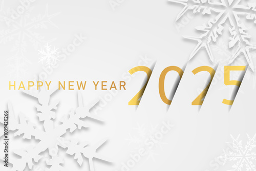 Happy new year - best wishes 2025 with colorful truncated number. Perfect vector for poster, banner, greeting and new year 2025 celebration.