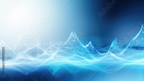 A vibrant abstract background featuring flowing blue waves and light effects, ideal for medical themes.
