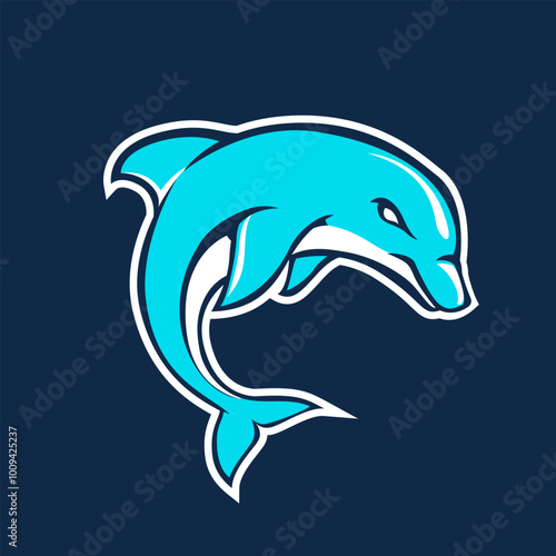 Angry Dolphin esport logo isolated