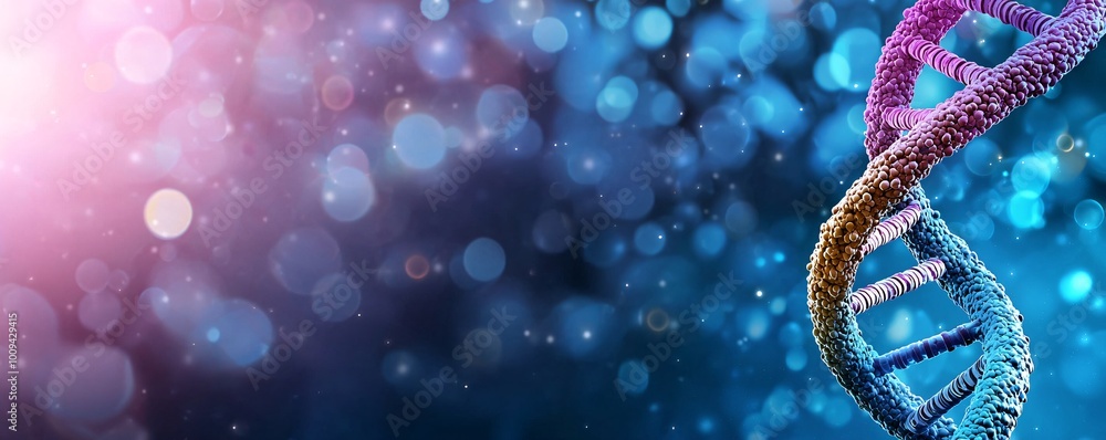Abstract DNA double helix on a blue background. Abstract DNA double helix on a blue background.
