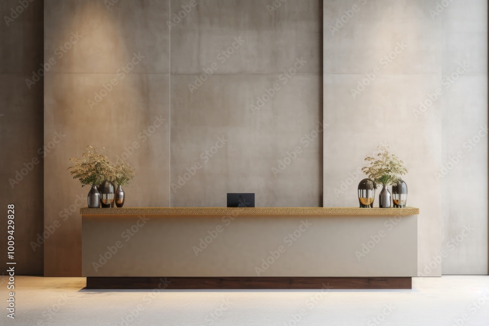 Empty wall mockup of reception architecture electronics furniture. Empty wall mockup of reception architecture electronics furniture.