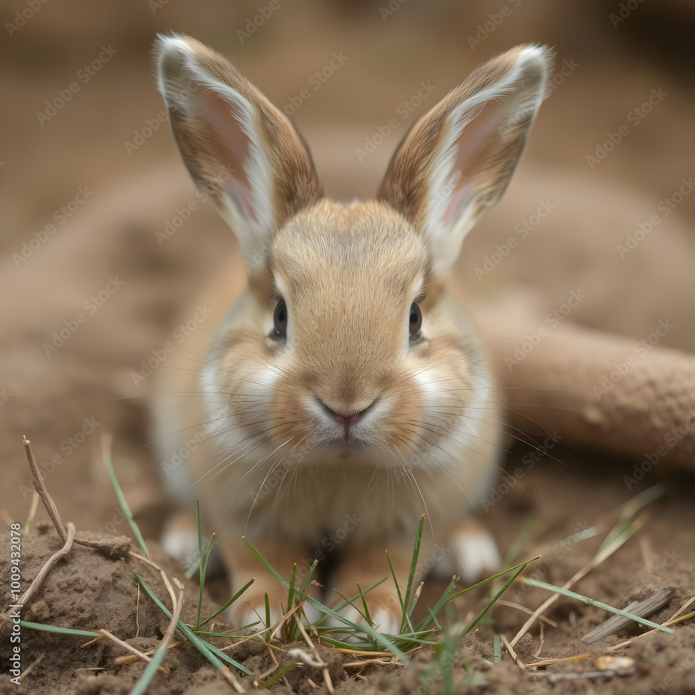 Un encantador conejo de muy grandes mejillas Un encantador conejo de muy grandes mejillas