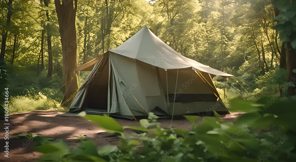 tent in the forest, camping in the mountains tent in the forest, camping in the mountains