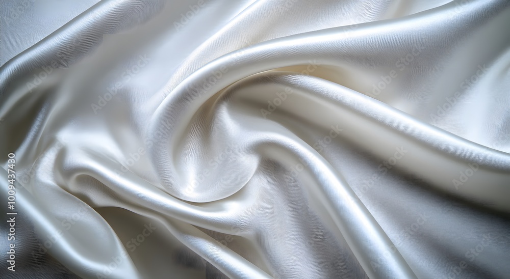 White satin fabric, an elegant and luxurious background. White silk texture. White cloth background. White silk satin fabric with soft folds, premium quality waves White satin fabric, an elegant and luxurious background. White silk texture. White cloth background. White silk satin fabric with soft folds, premium quality waves