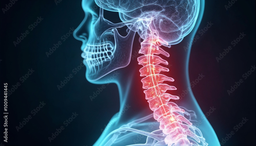 Medical 3D x-ray illustration of a human spine Medical 3D x-ray illustration of a human spine