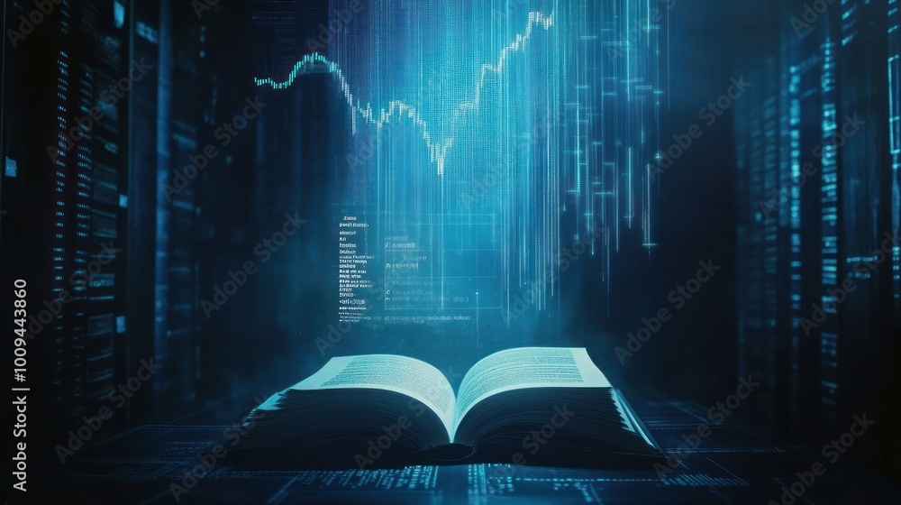 © Oksana - Book opens to reveal vertical digital light chart.