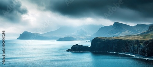 Dramatic Seascape with Mountainous Coastline