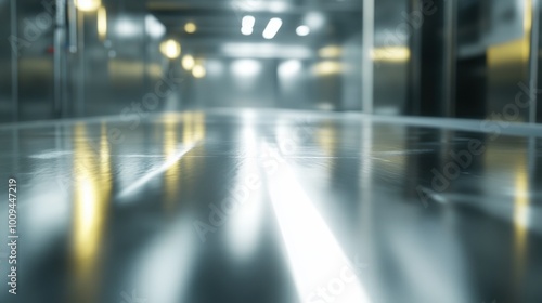 Wallpaper Mural Polished steel with sharp reflections, ideal for modern and industrial product displays. Torontodigital.ca