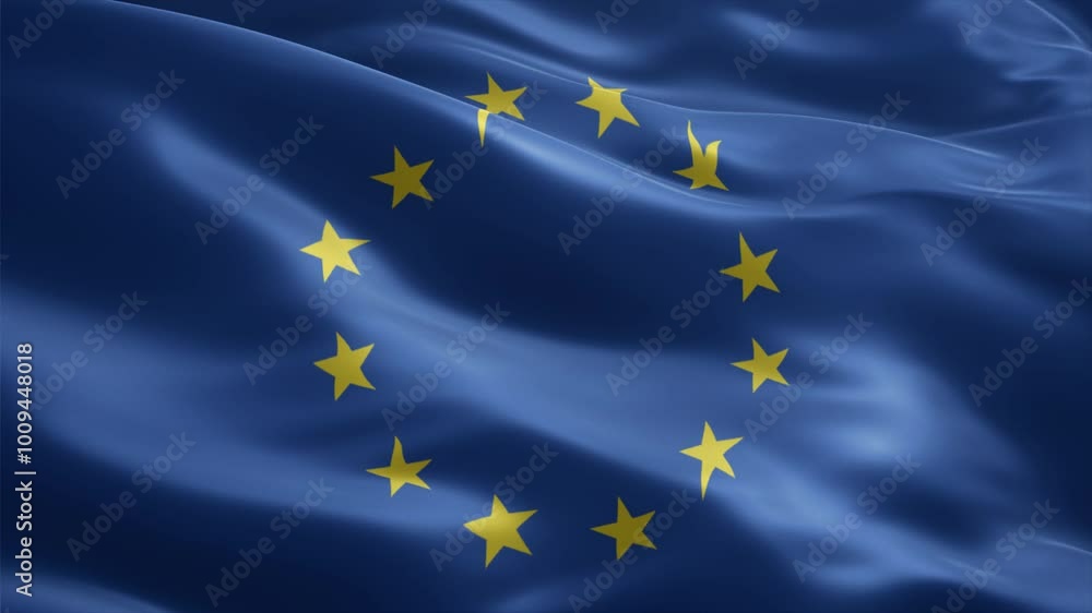 waving flag of European Union waving flag of European Union
