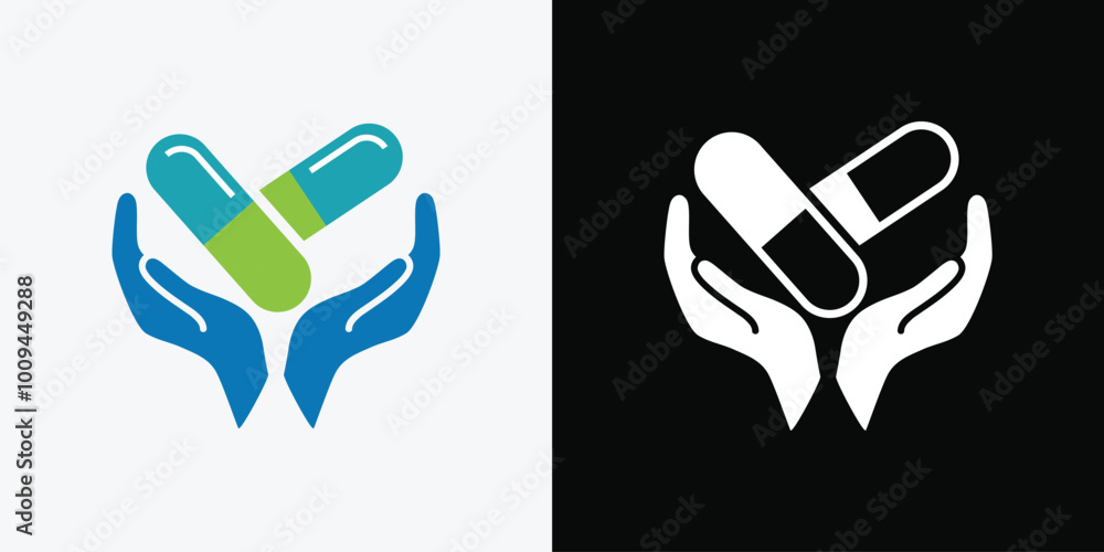 Capsule pill medicine drug logo icon. Capsule pill medicine drug logo icon.
