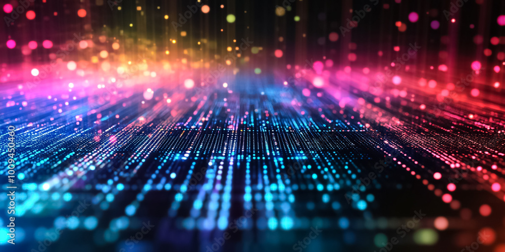 A vibrant digital data and technology background with colorful lines, circuits, and abstract patterns. The dynamic visuals represent the flow of information and the advancement of modern technology.
A vibrant digital data and technology background with colorful lines, circuits, and abstract patterns. The dynamic visuals represent the flow of information and the advancement of modern technology.