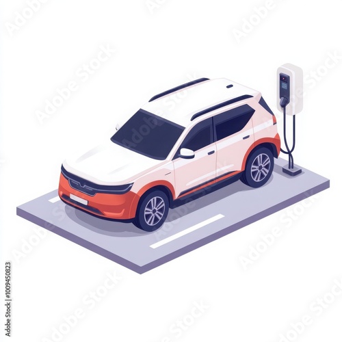 Electric Vehicle Charging Concept Illustration