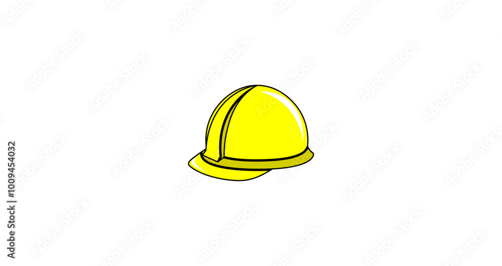 Vector illustration of cartoon yellow helmet Vector illustration of cartoon yellow helmet