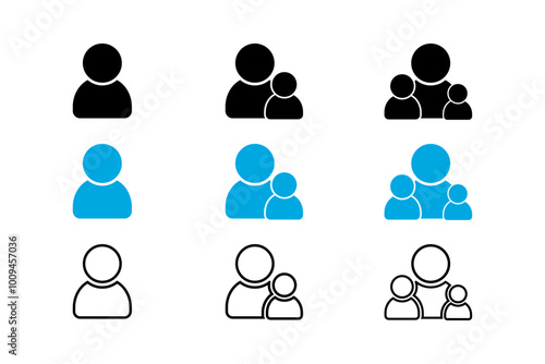 Set of people icon isolated. Vector illustration