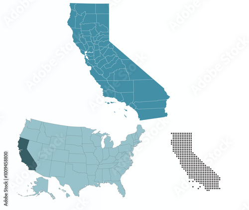 Set maps of California state