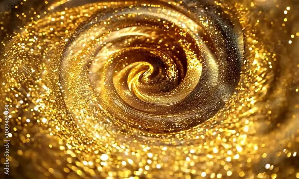 Glowing golden vortex with sparkling particles Glowing golden vortex with sparkling particles