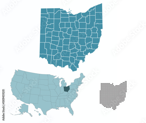 Set maps of Ohio state photo