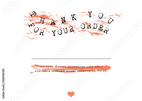 Thank you card template vector. Thank you for your order compliment card vector eps.Thank you Greeting Card.