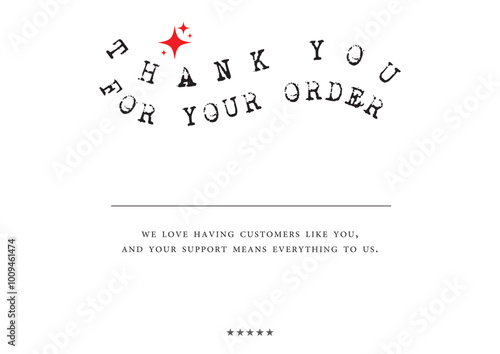 Thank you card template vector. Thank you for your order compliment card vector eps.Thank you Greeting Card.