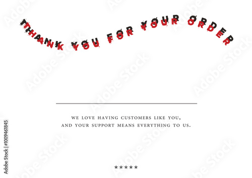 Thank you card template vector. Thank you for your order compliment card vector eps.Thank you Greeting Card.