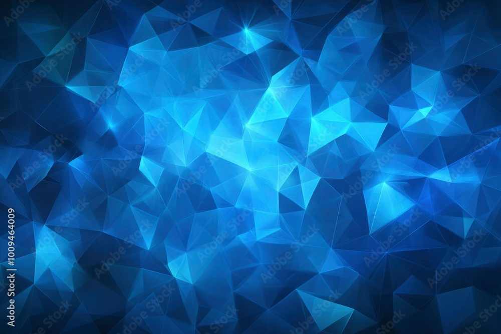 Abstract Blue Geometric Pattern with Glowing Triangles Abstract Blue Geometric Pattern with Glowing Triangles