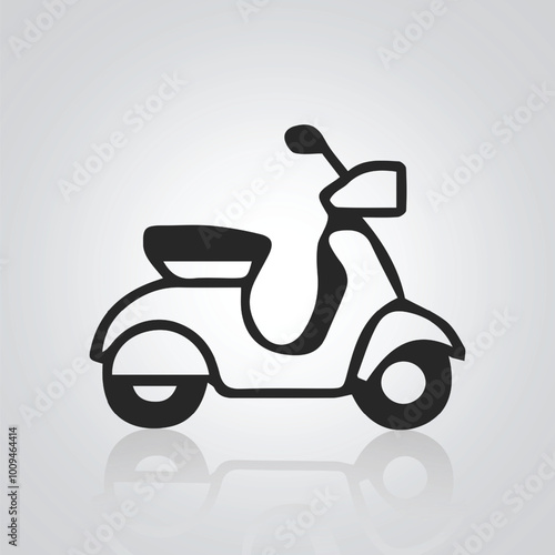 Motorcycle icons, vintage motorcycles, unique icons, and a bike logo with a silver background, Vector illustration