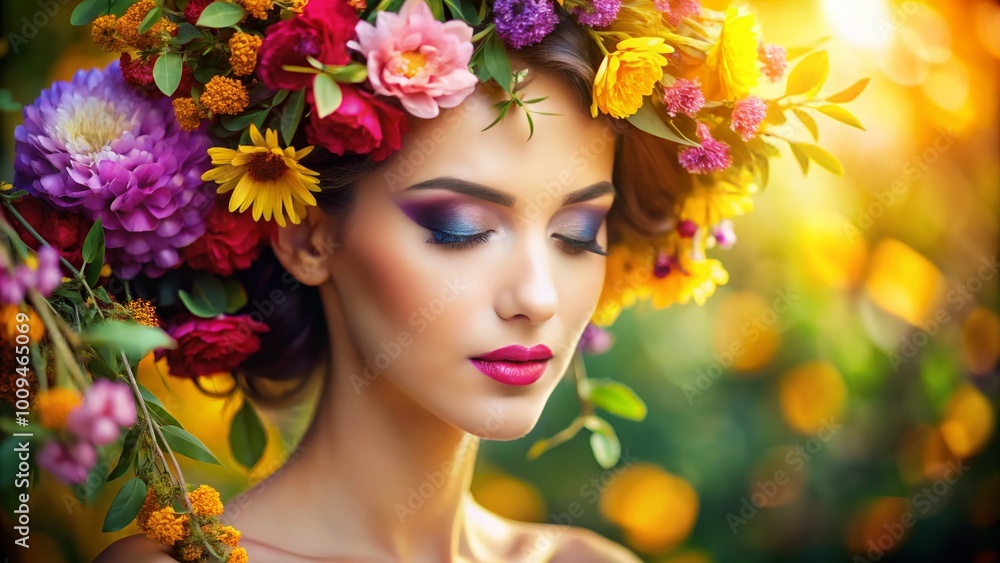 Serene Natural Background with Soft Focused Floral Elements for Tranquil Facial Photography Use Serene Natural Background with Soft Focused Floral Elements for Tranquil Facial Photography Use
