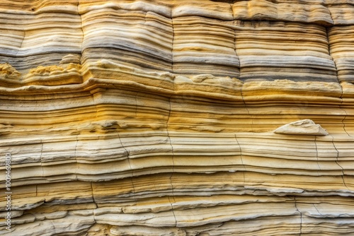 Close-up of layered rock formations showcasing nature textures