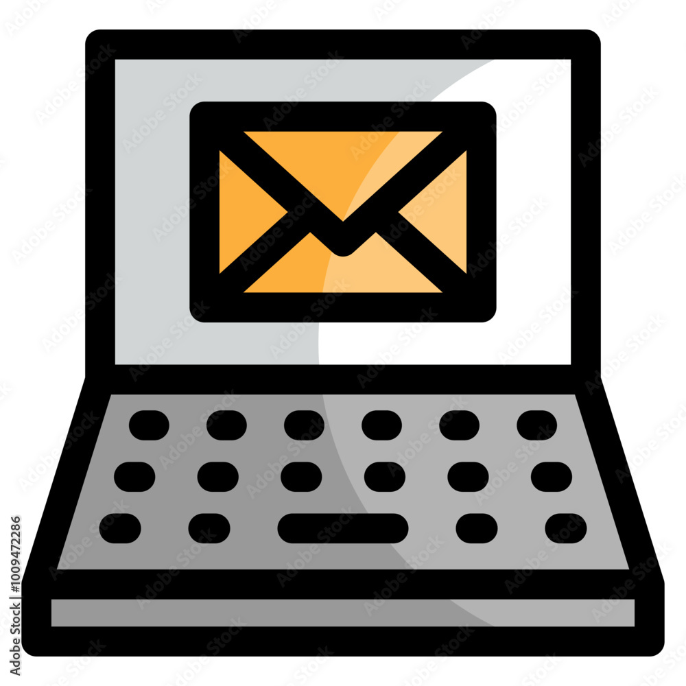 Laptop Contact Icon For Design Element