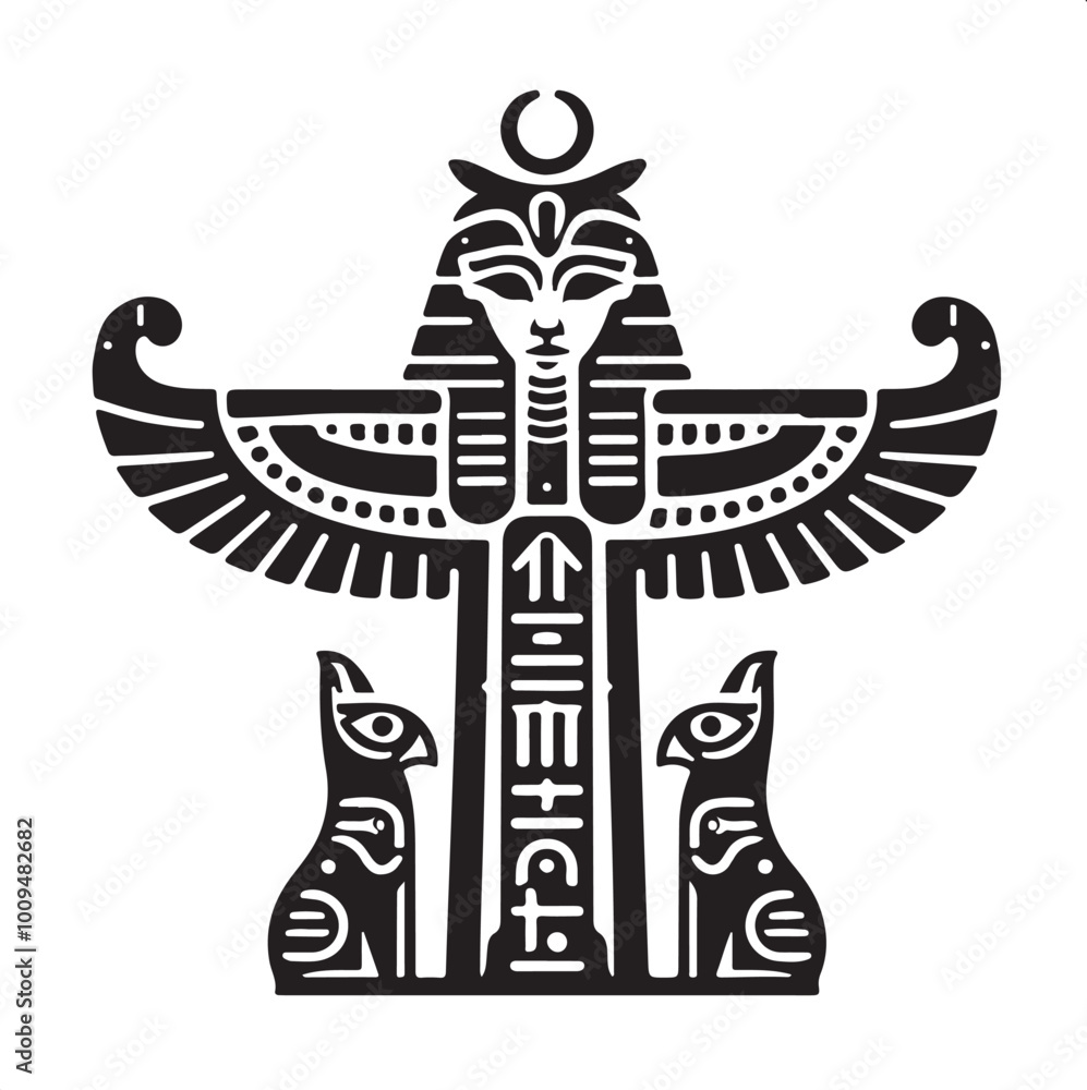 egypt totem vector image silhouette egypt totem vector image silhouette