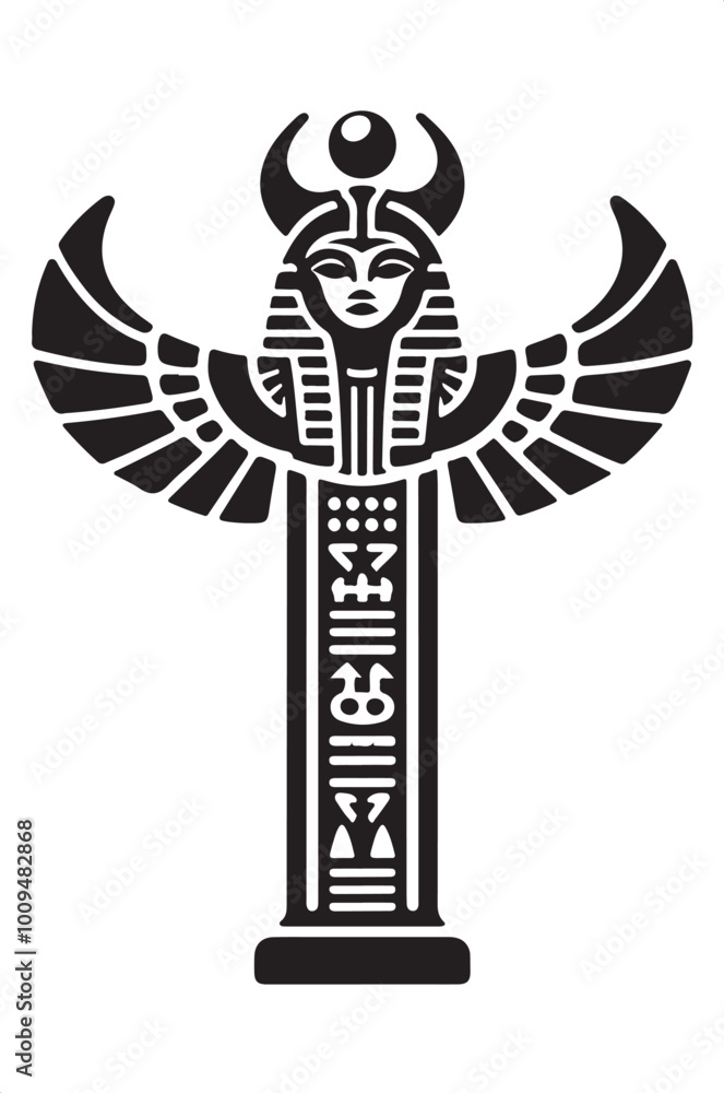 egypt totem vector image silhouette egypt totem vector image silhouette