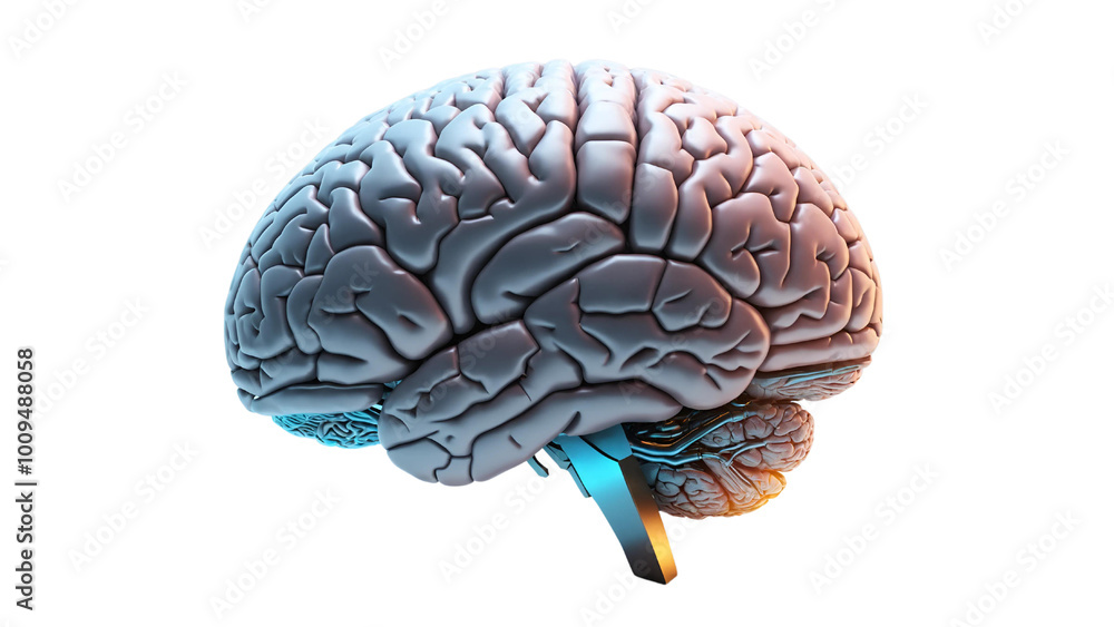 A human brain isolated on white background, PNG A human brain isolated on white background, PNG