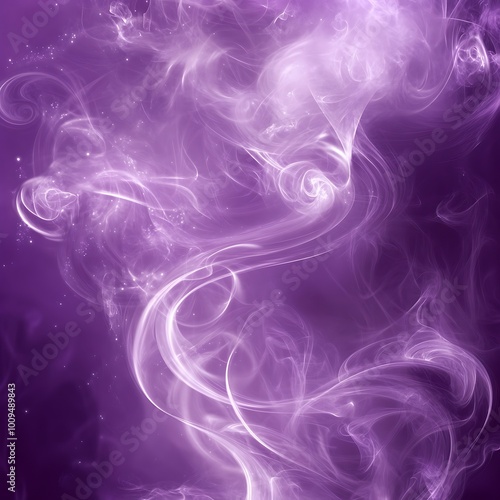 Ethereal trails of violet smoke against a shadowy black background