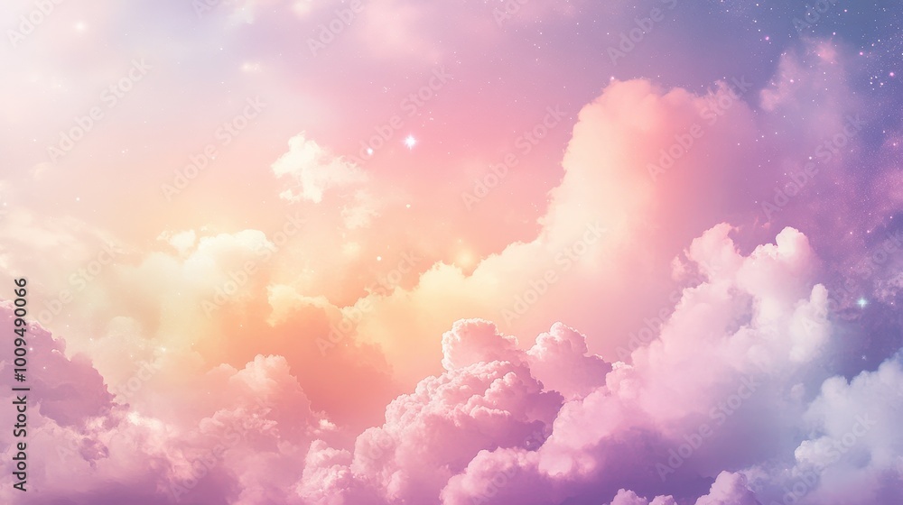 Enchanting Celestial Canvas: Pastel Skies and Heavenly Clouds Enchanting Celestial Canvas: Pastel Skies and Heavenly Clouds