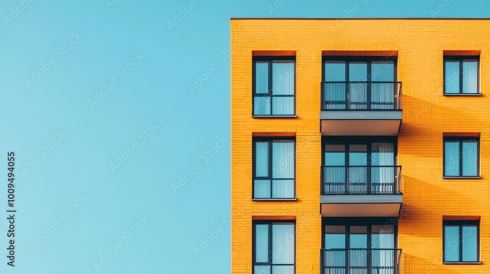 Fototapeta premium Modern residential building under refurbishment