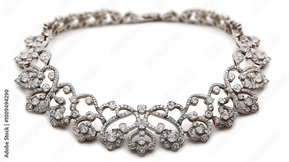Obraz premium A diamond collar necklace set in white gold