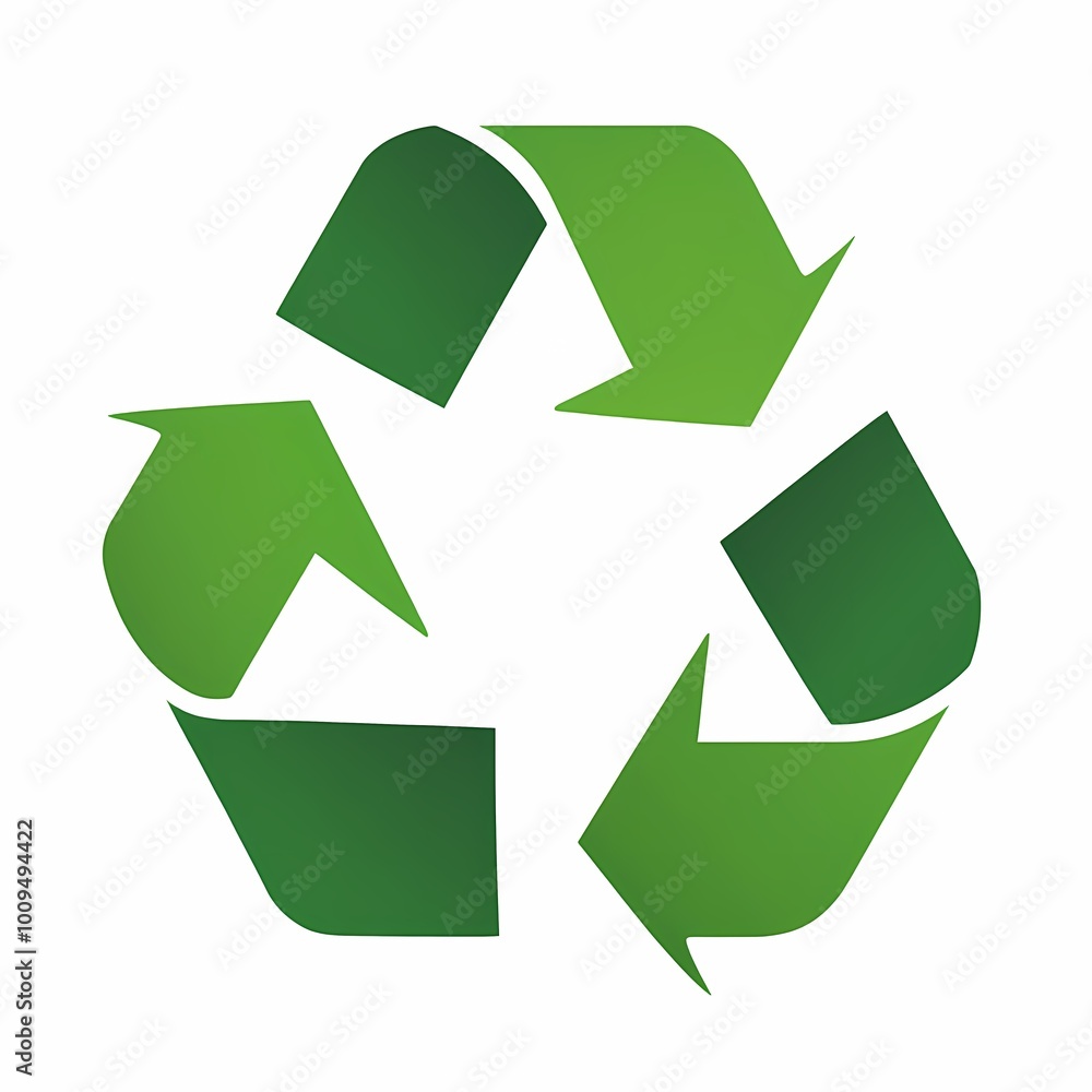 Obraz premium Minimalist Leaf Icon for Recycling Concept