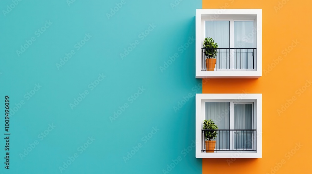 Modern residential building under refurbishment Modern residential building under refurbishment
