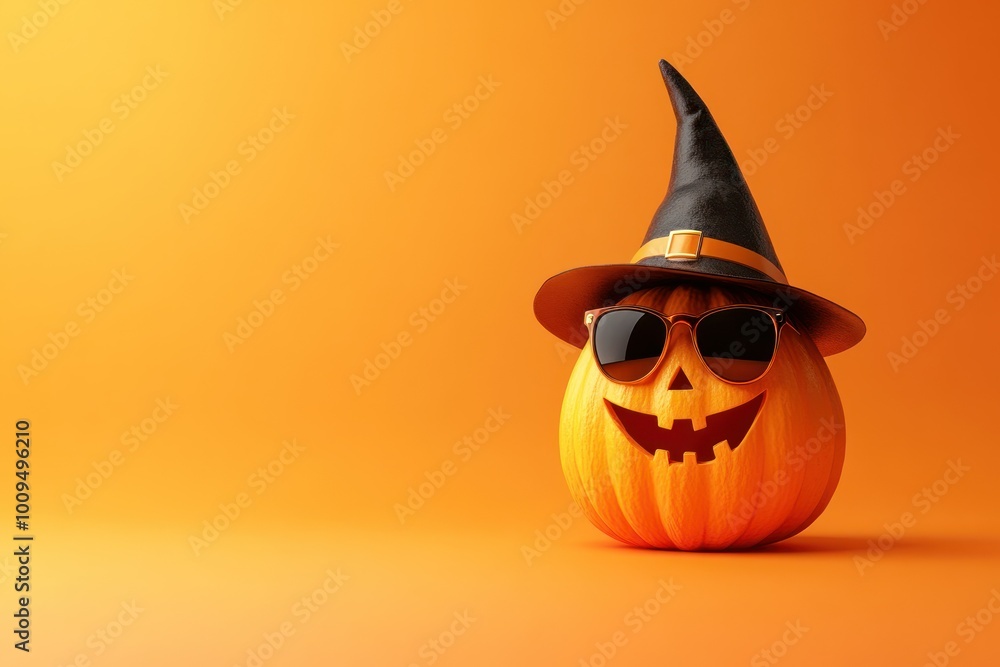 Playful Pumpkin with Sunglasses for Halloween Fun Playful Pumpkin with Sunglasses for Halloween Fun