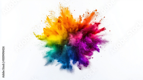 colorful ink splashes on white