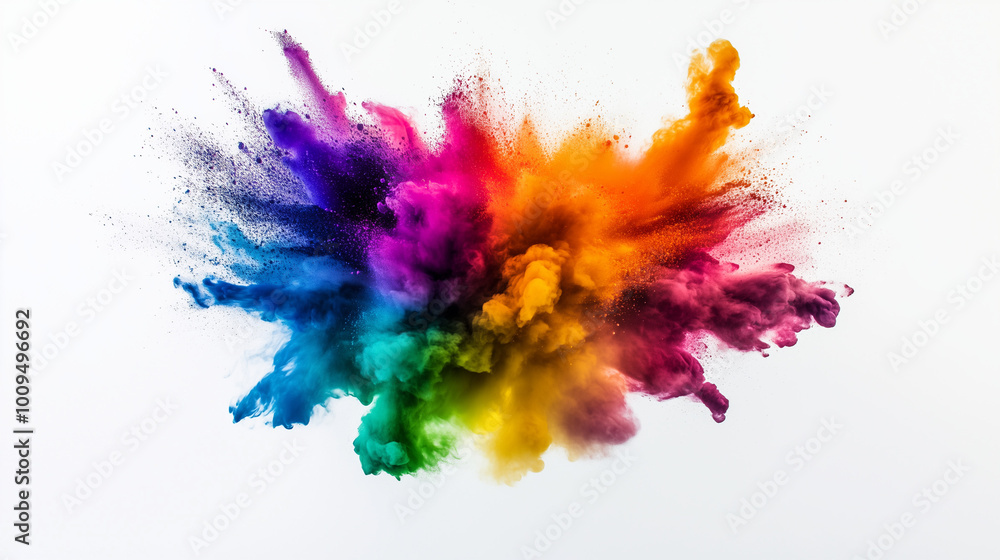 Fototapeta premium colorful ink splashes on white