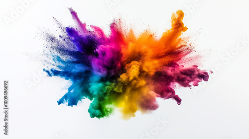 colorful ink splashes on white