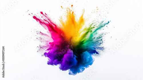 colorful ink splashes on white