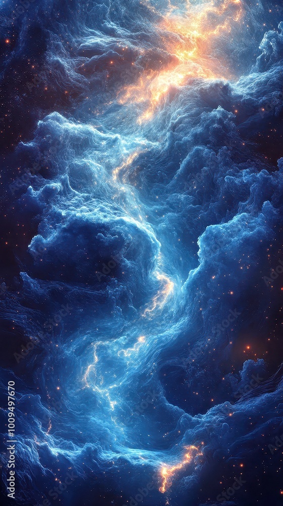Cosmic Waves: Abstract Nebula Artwork Cosmic Waves: Abstract Nebula Artwork