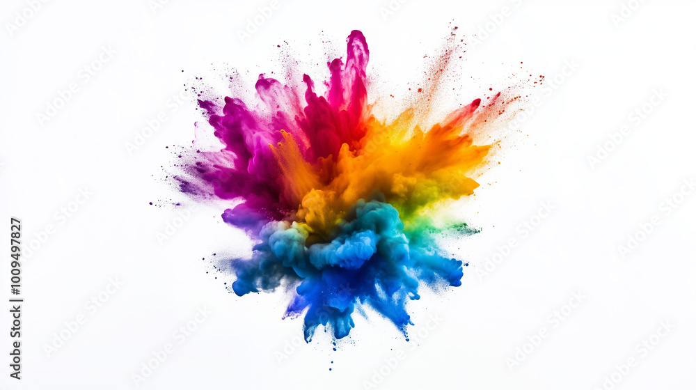 colorful ink splashes on white colorful ink splashes on white