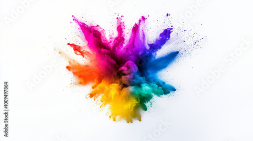 colorful ink splashes on white