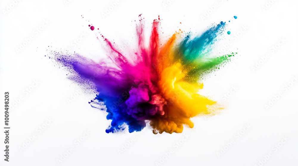 colorful ink splashes on white colorful ink splashes on white