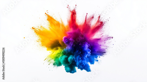 colorful ink splashes on white